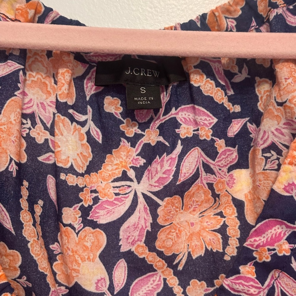 J. Crew Button-Front Cotton Voile Beach Dress in Painted Block Print - Picture 6 of 12